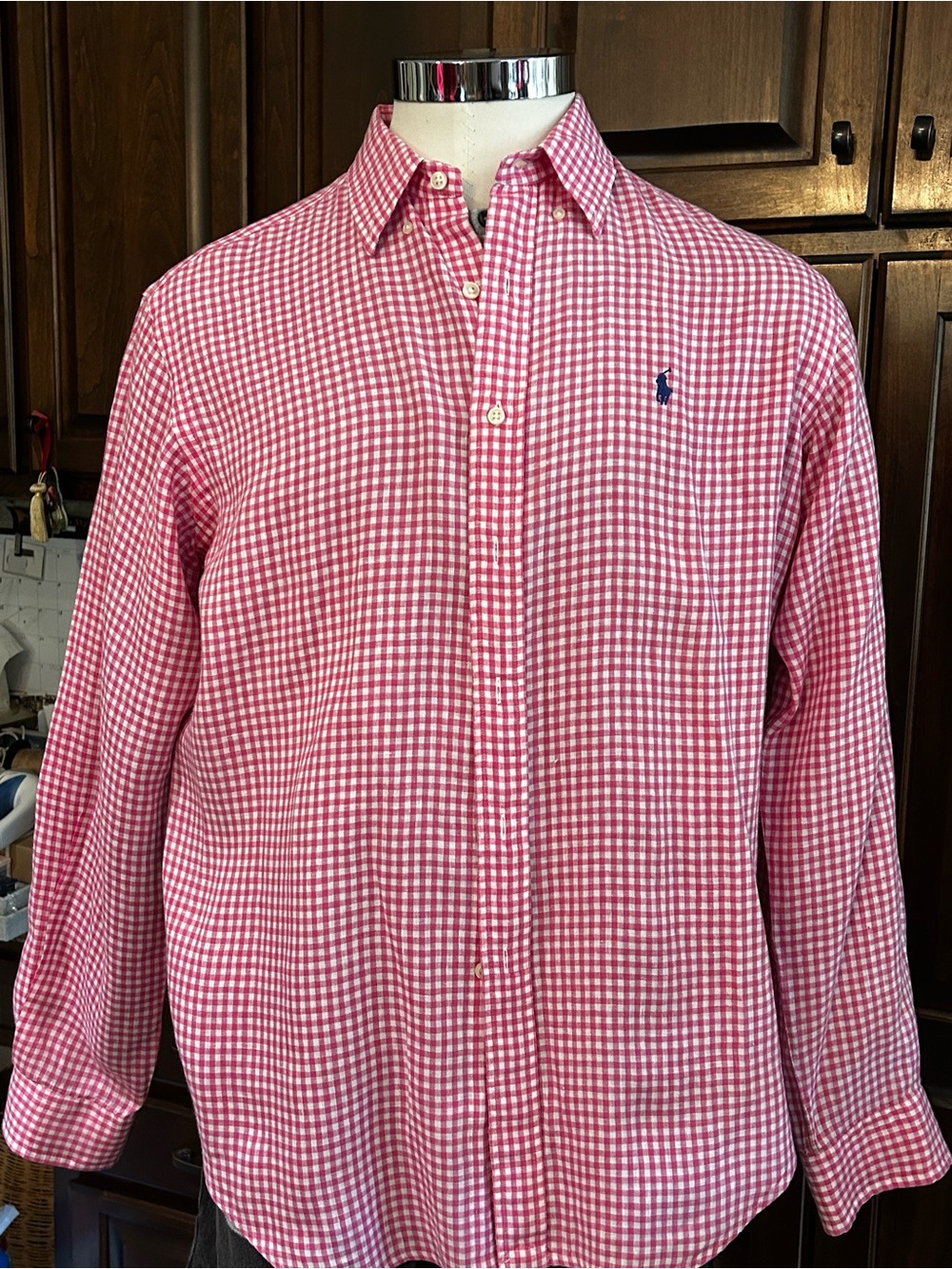 Polo by Ralph Lauren Sz XL Pink Gingham Button-Down Shirt